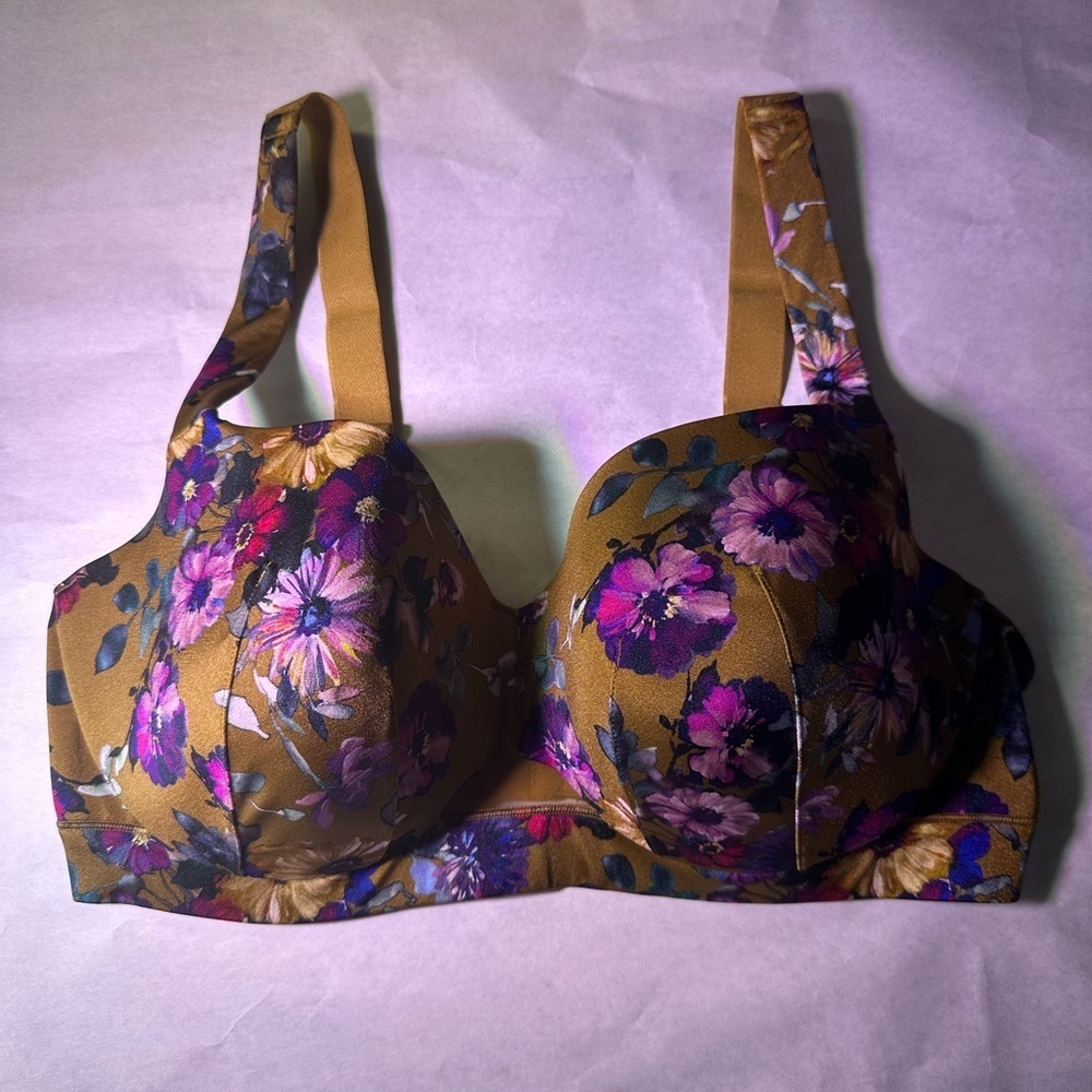 Floral Print Women's Bra - Picture 2 of 12